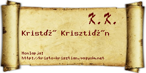 Kristó Krisztián névjegykártya
