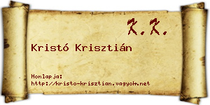 Kristó Krisztián névjegykártya